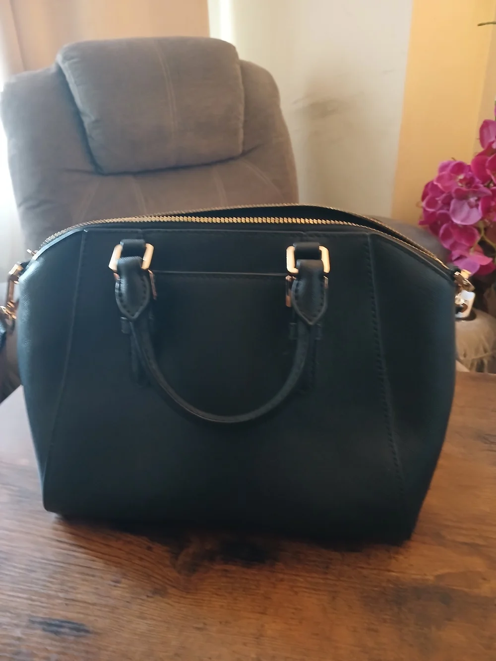 Michael Kors Black Saffiano Leather Satchel